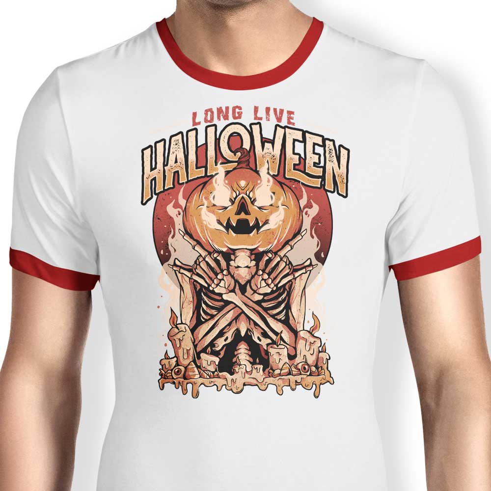 Edu.ely's Halloween-themed Men's Ringer T-Shirt in S - 4XL Sizes