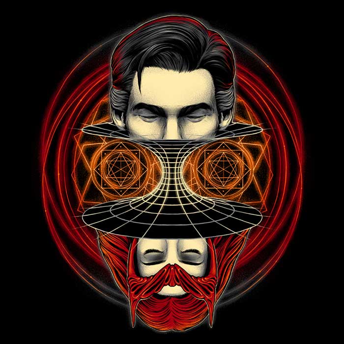 Glitchygorilla's The Madness Equation Men's Cotton Ringer T-Shirt