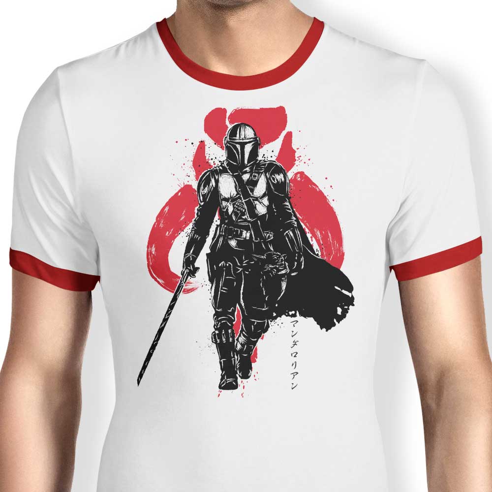 Stylish Dark Wielder Sumi - e Ringer T - Shirt for Trendy Wear