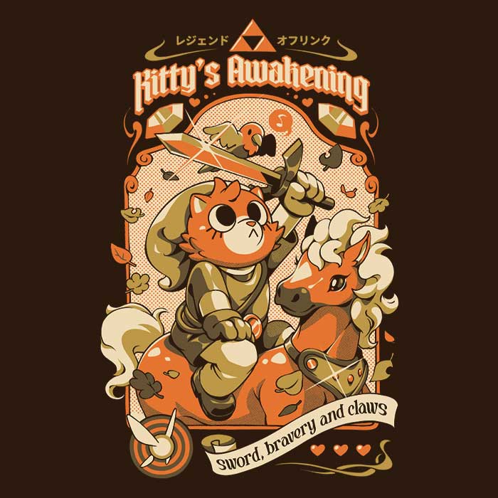 Ilustrata's Kitty's Awakening Men's Ringer T - Shirt in S - 4XL Sizes