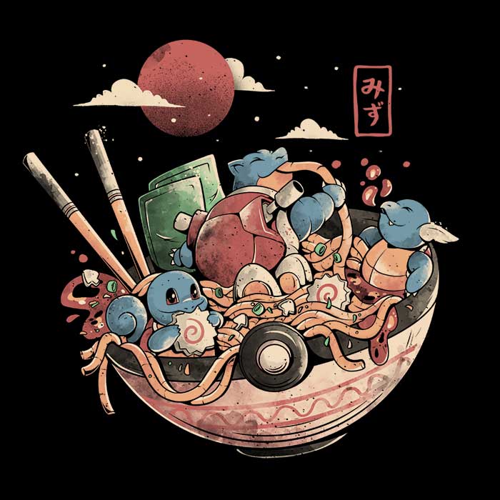 Arigatees Ringer T-Shirt with Water Bowl Design