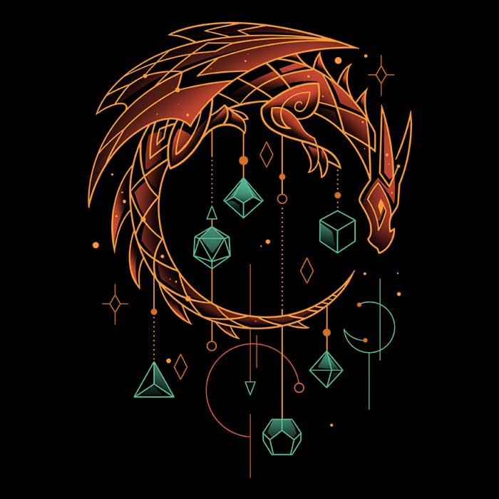 Fantasy Draconic Themed Dice Keeper Tank Top for Gaming Enthusiasts