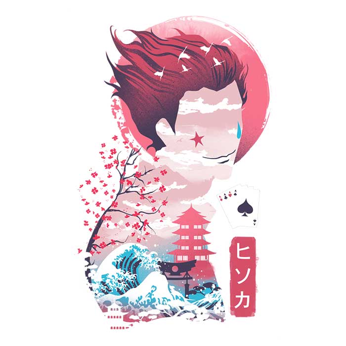 Dandingeroz Ukiyo - e Hunter Men's 100% Cotton Ringer T - Shirt