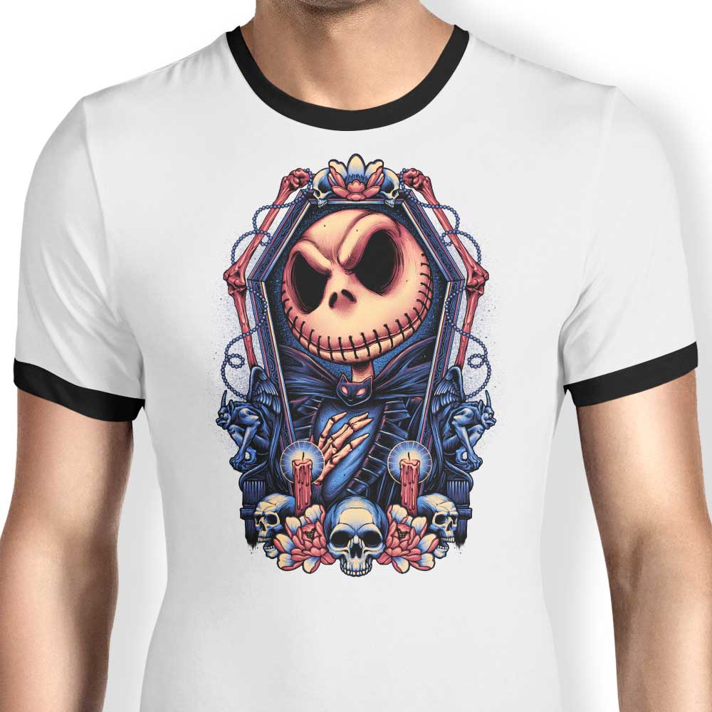Stylish Framed Pumpkin King Men's Ringer T-Shirt in S - 4XL Sizes