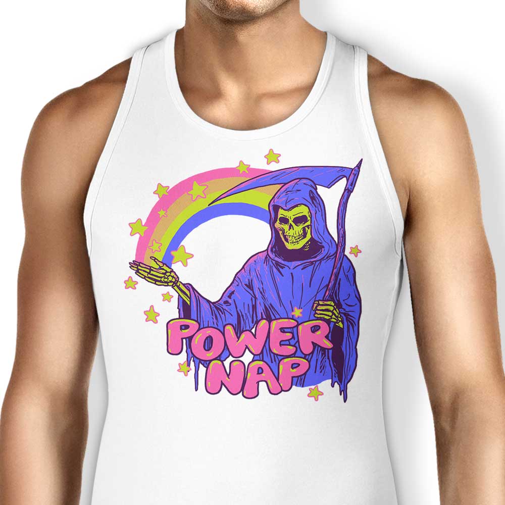 Comfortable Hillary White Power Nap Unisex and Women's Tank Tops