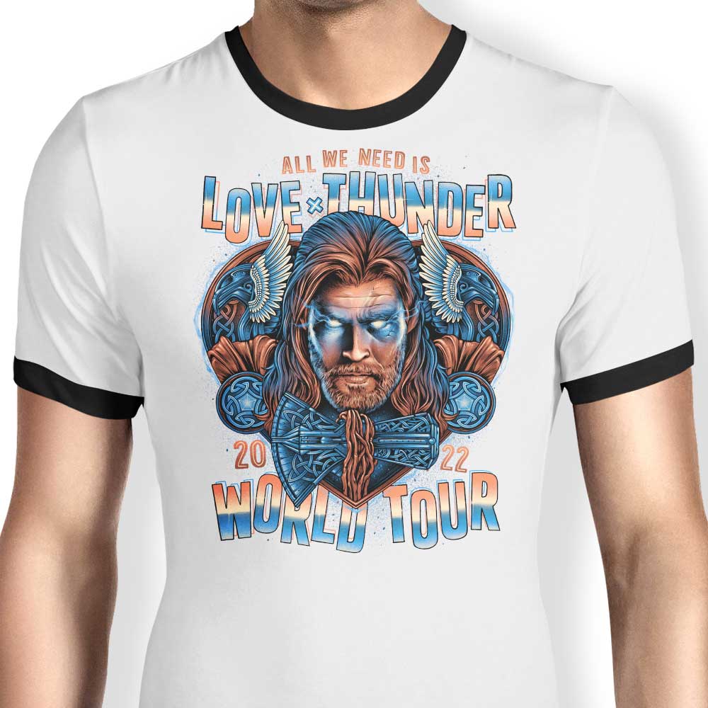 Glitchygorilla's Thunder World Tour Men's Comfortable Ringer T - Shirt