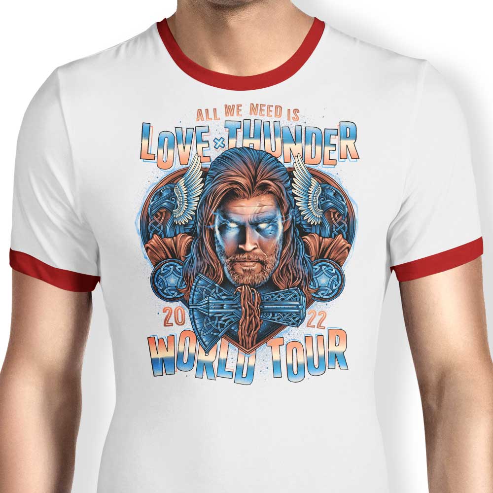 Glitchygorilla's Thunder World Tour Men's Comfortable Ringer T - Shirt