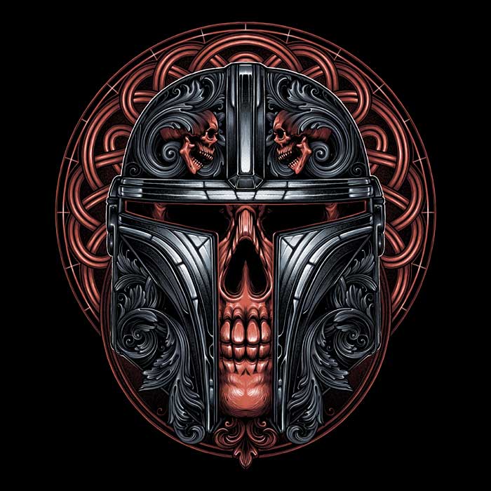 Glitchygorilla Men's Skull Ringer T-Shirt in S to 4XL Sizes