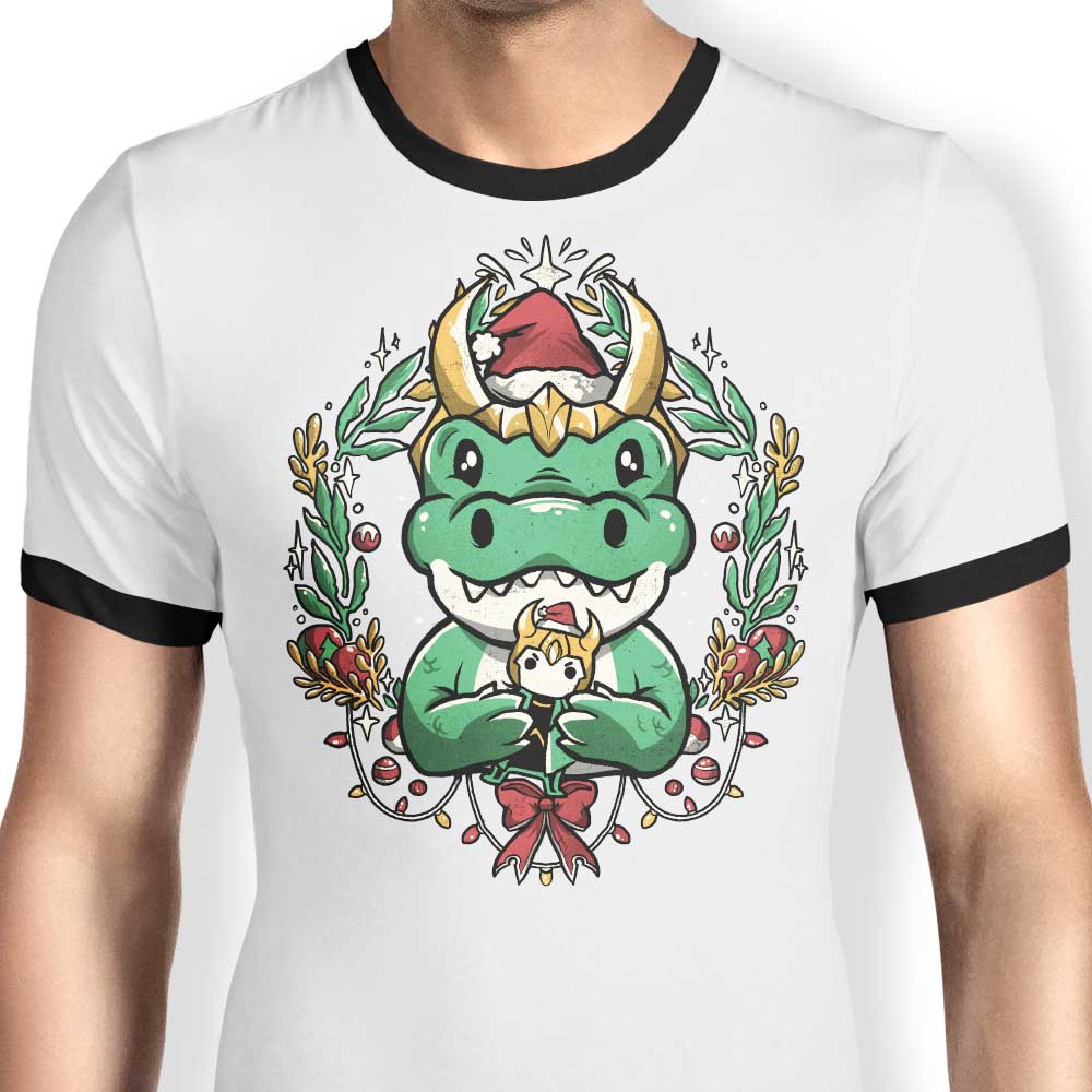 Stylish Alligator Christmas Men's Ringer T - Shirt in S to 4XL Sizes