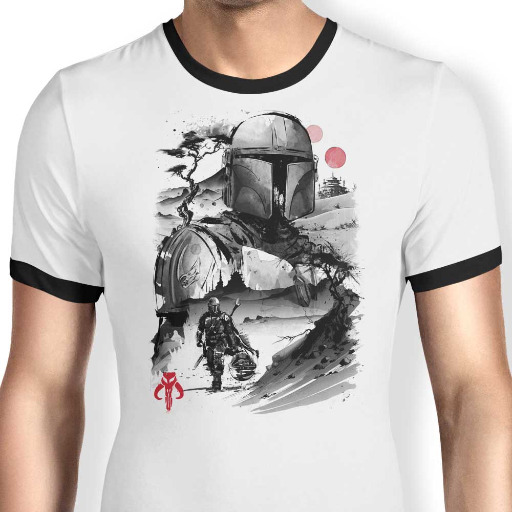 Desert Hunter Sumi-e - Ringer T-Shirt