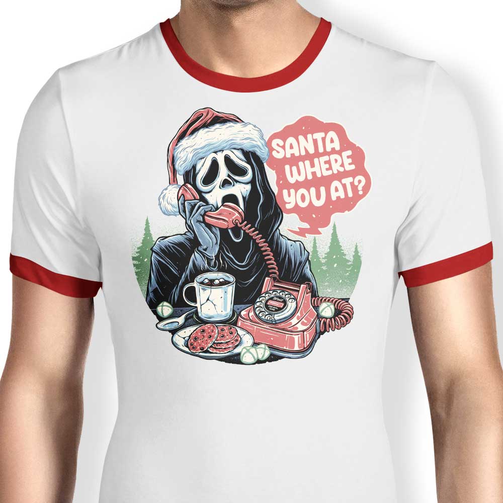 Santa Where You At - Stylish Ringer Design T-Shirt