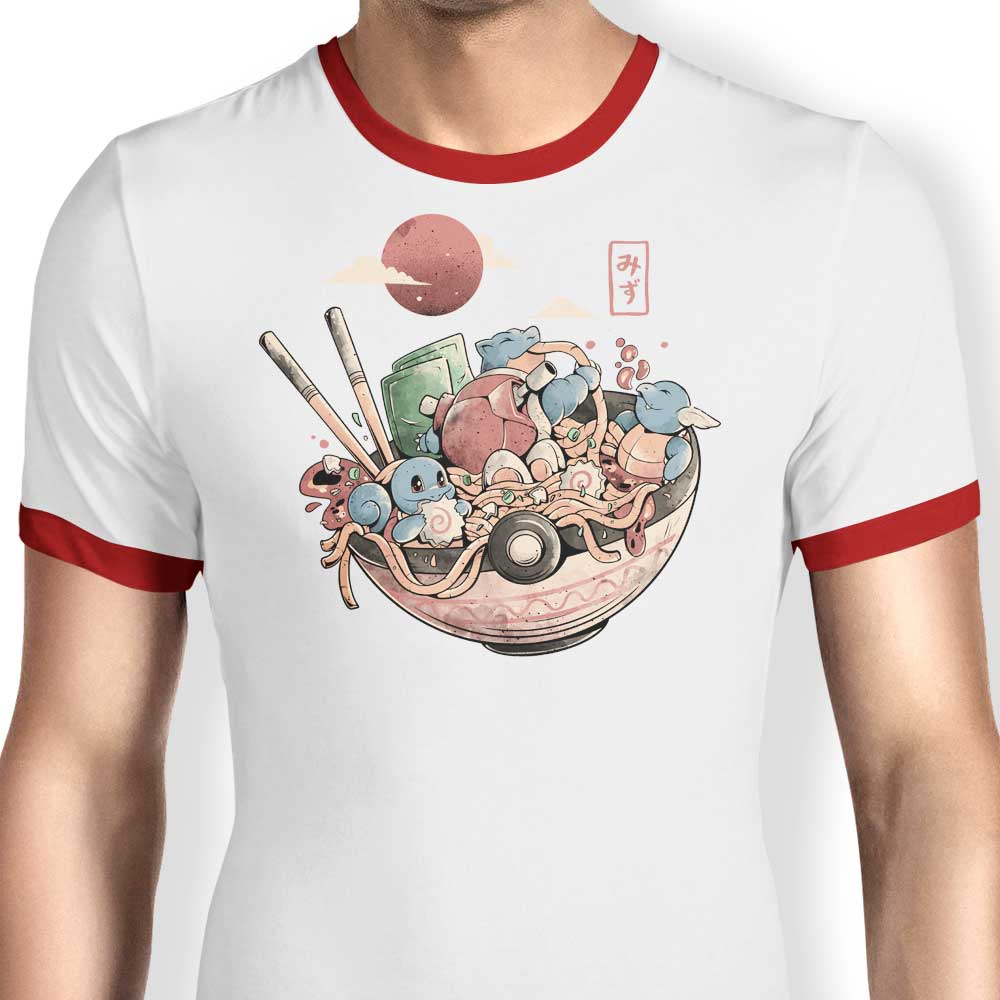 Arigatees Ringer T-Shirt with Water Bowl Design