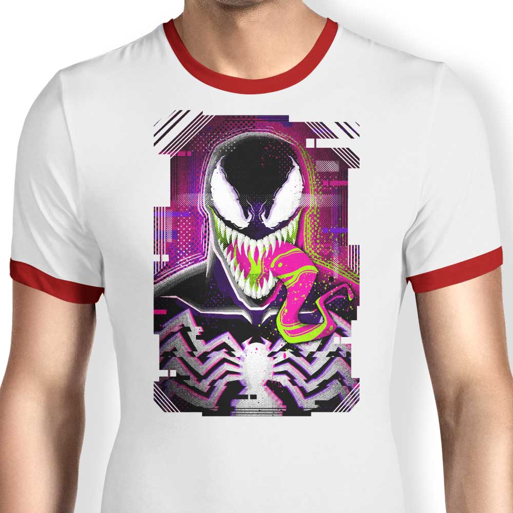 Stylish Glitched Symbiote Men's Ringer Cotton T-Shirt in S - 4XL Sizes