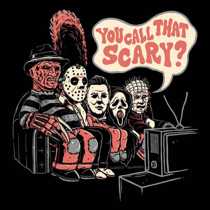 Scary Couch Gag Themed Men's Ringer Style T-Shirt