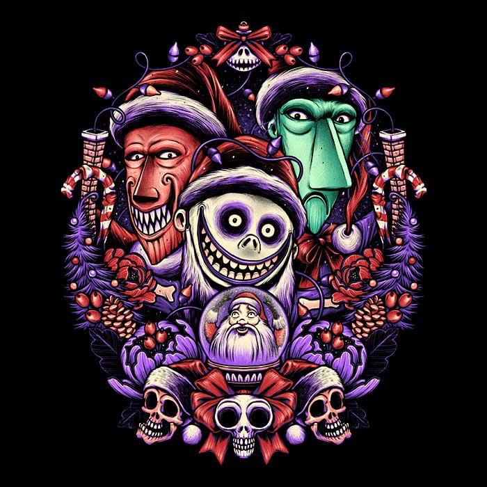 Glitchygorilla's Christmas Mischief Men's Ringer T - Shirt in S to 4XL Sizes