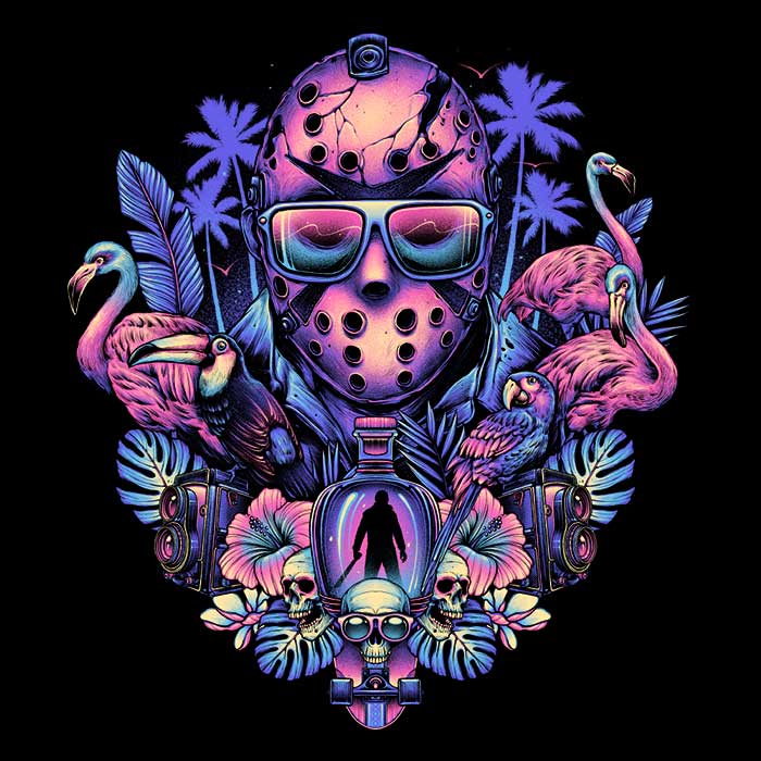Glitchygorilla's Comfortable Tropical Camper Unisex and Women's Tank Tops
