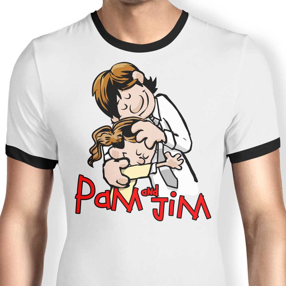 Pam and Jim Inspired Men's Cotton Ringer T-Shirt in S to 4XL Sizes