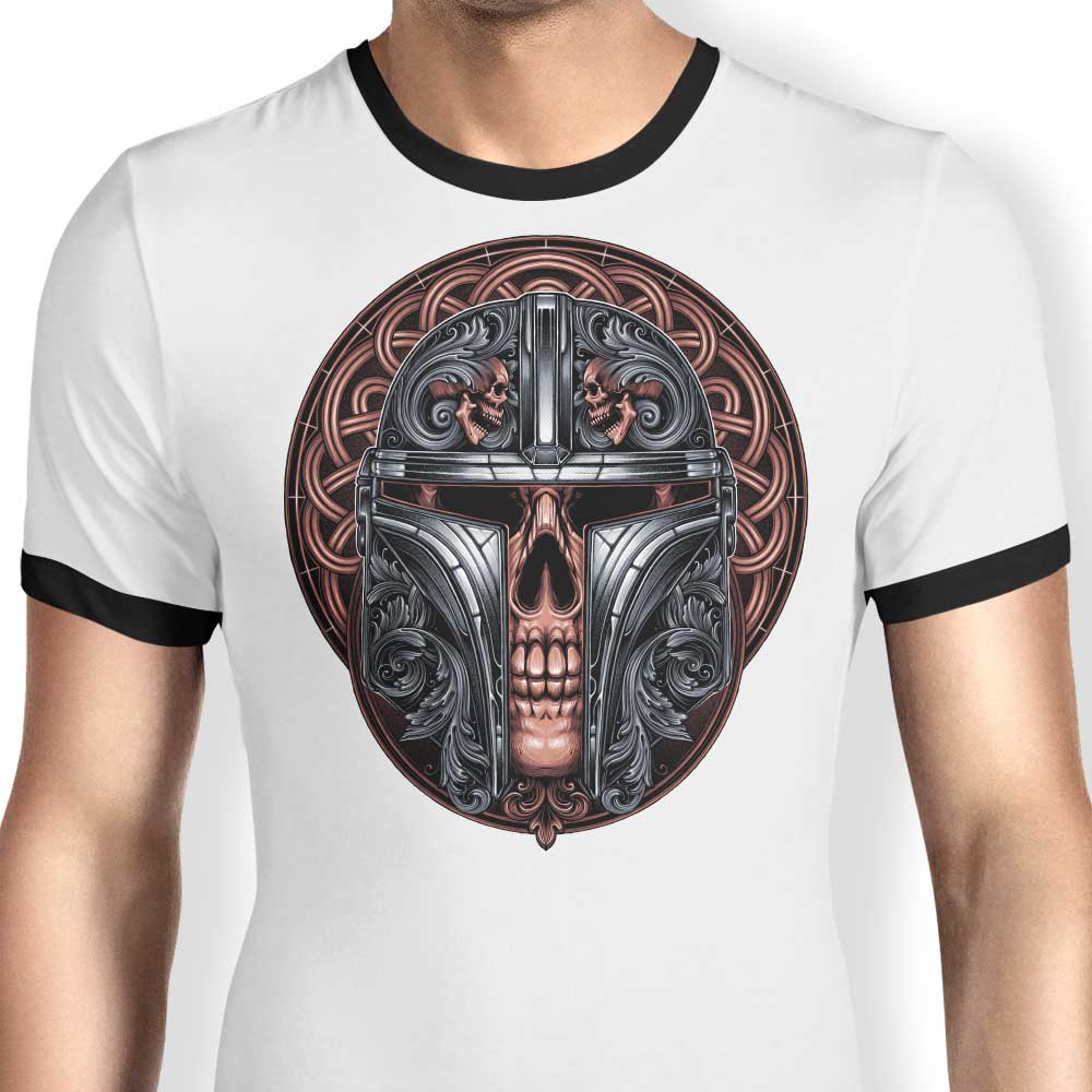 Glitchygorilla Men's Skull Ringer T-Shirt in S to 4XL Sizes