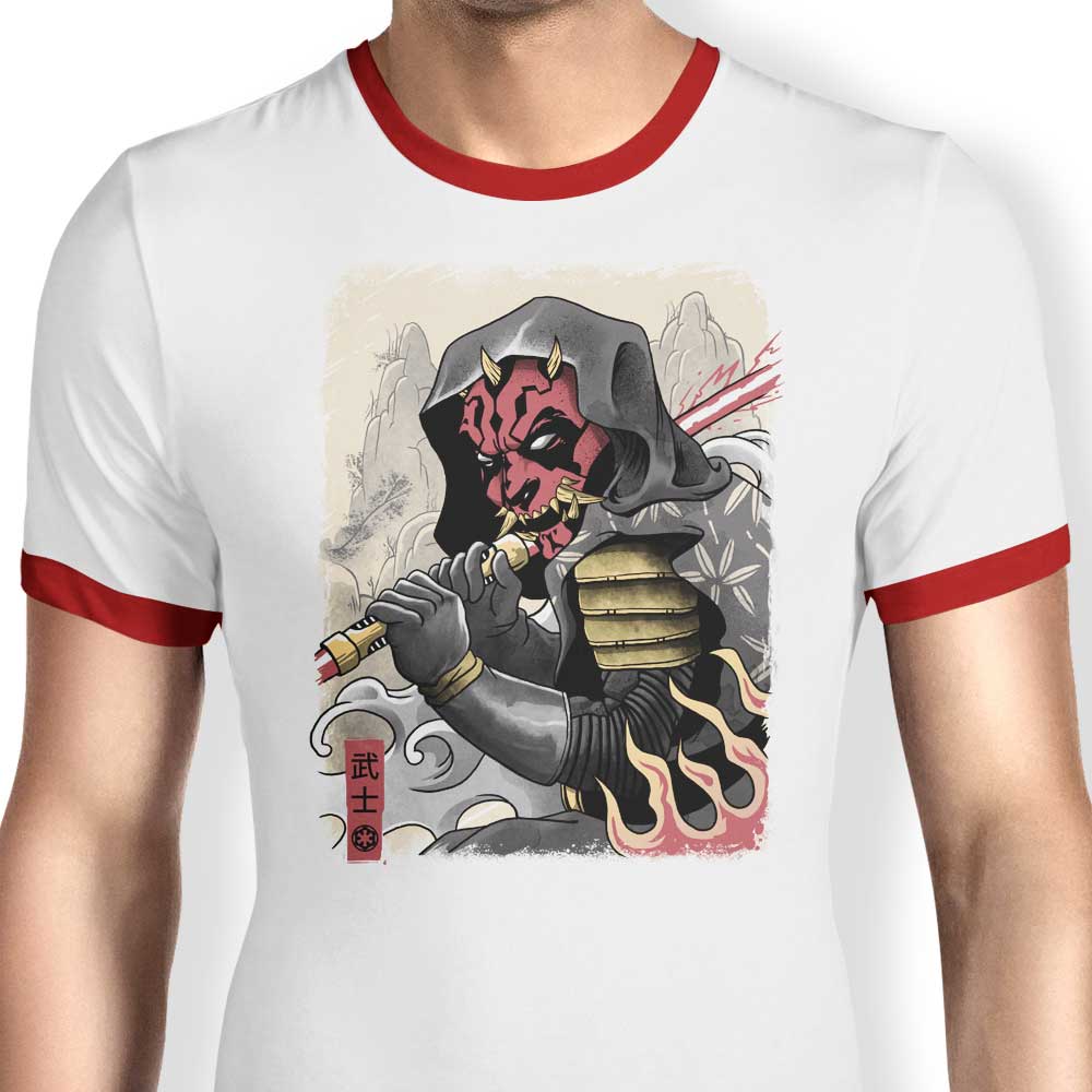 XENOS Men's Samurai Lord Style 100% Cotton Ringer T-Shirt