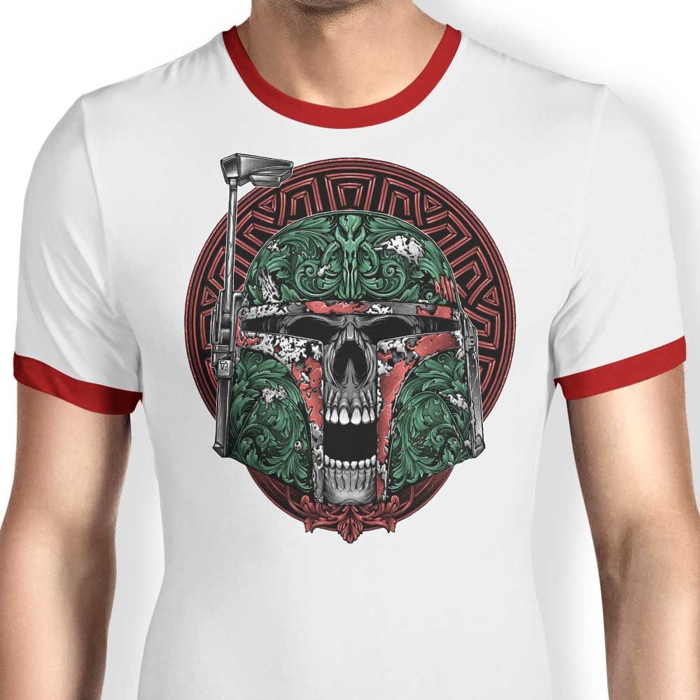 Glitchygorilla Men's Skull Hunter Stylish Ringer T - Shirt in S - 4XL Sizes