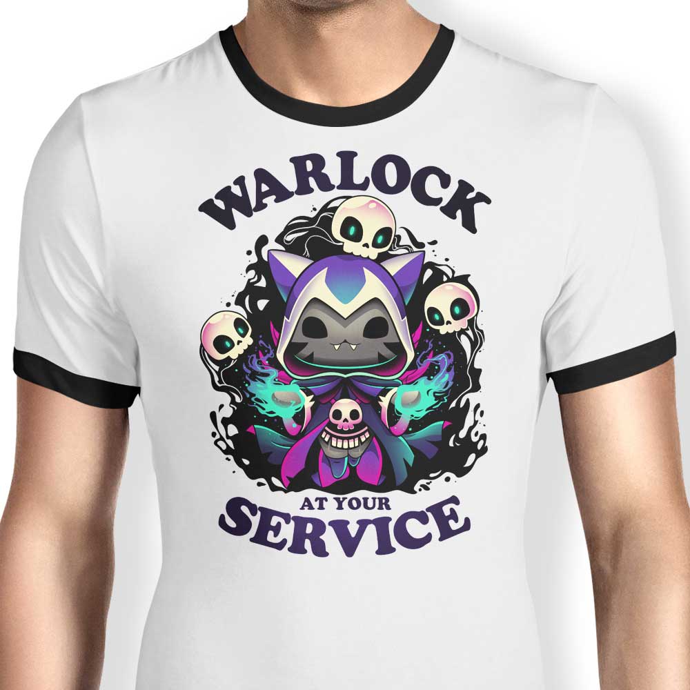 Warlock at Your Service - Stylish Men's Ringer T-Shirt for All Sizes