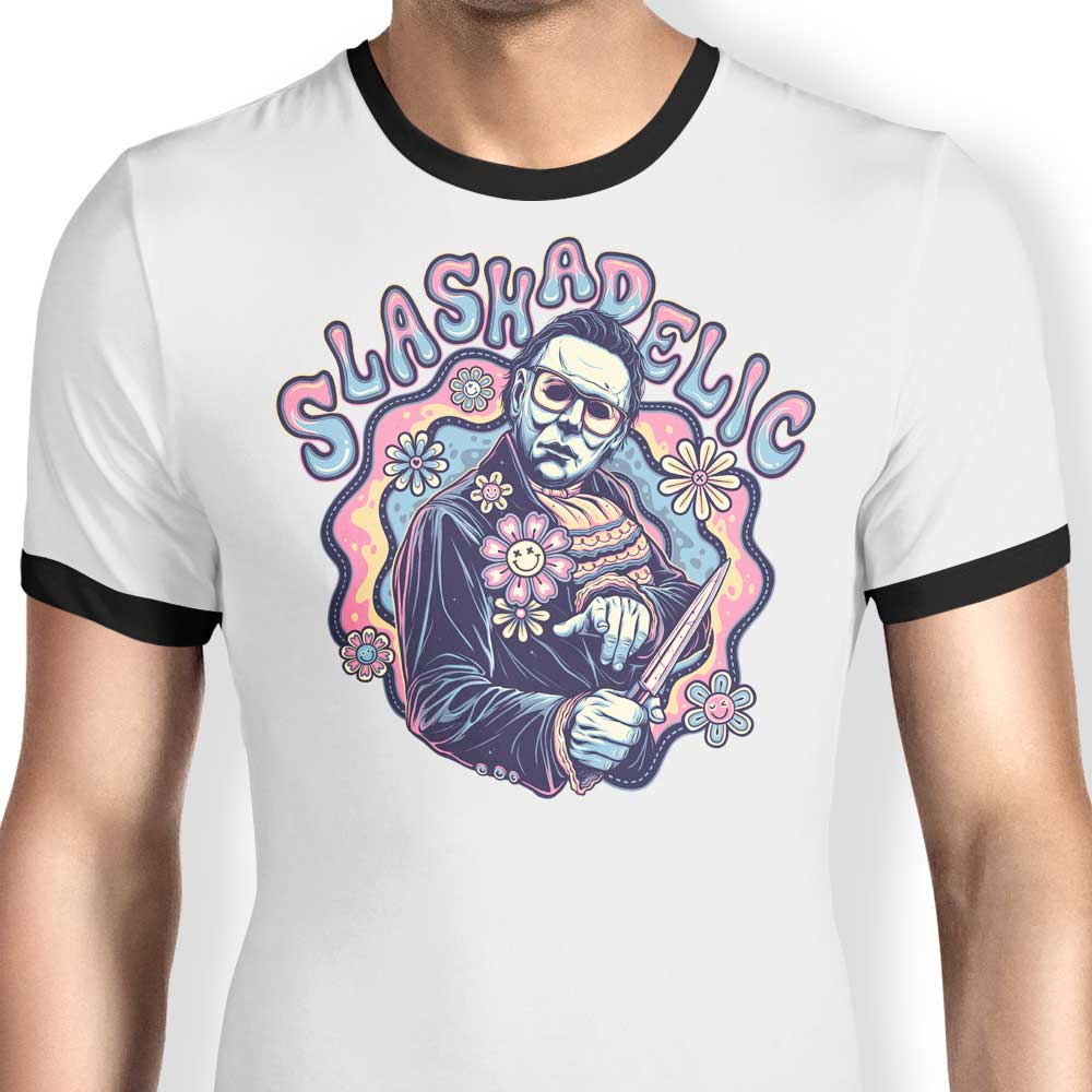 Momma Gorilla's Slashadelic Men's Stylish Ringer T - Shirt