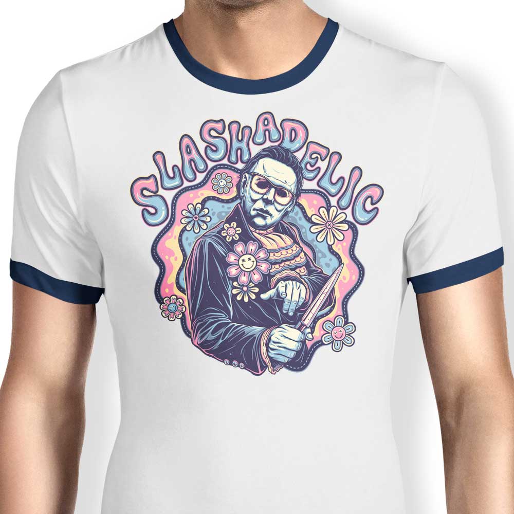 Momma Gorilla's Slashadelic Men's Stylish Ringer T - Shirt