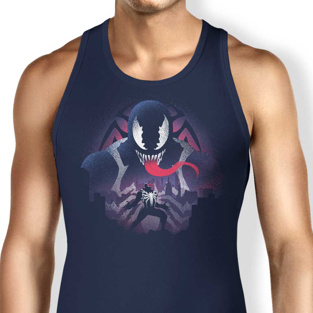 Black Symbiote-themed Men's Tank Top by Donnie Illustrations