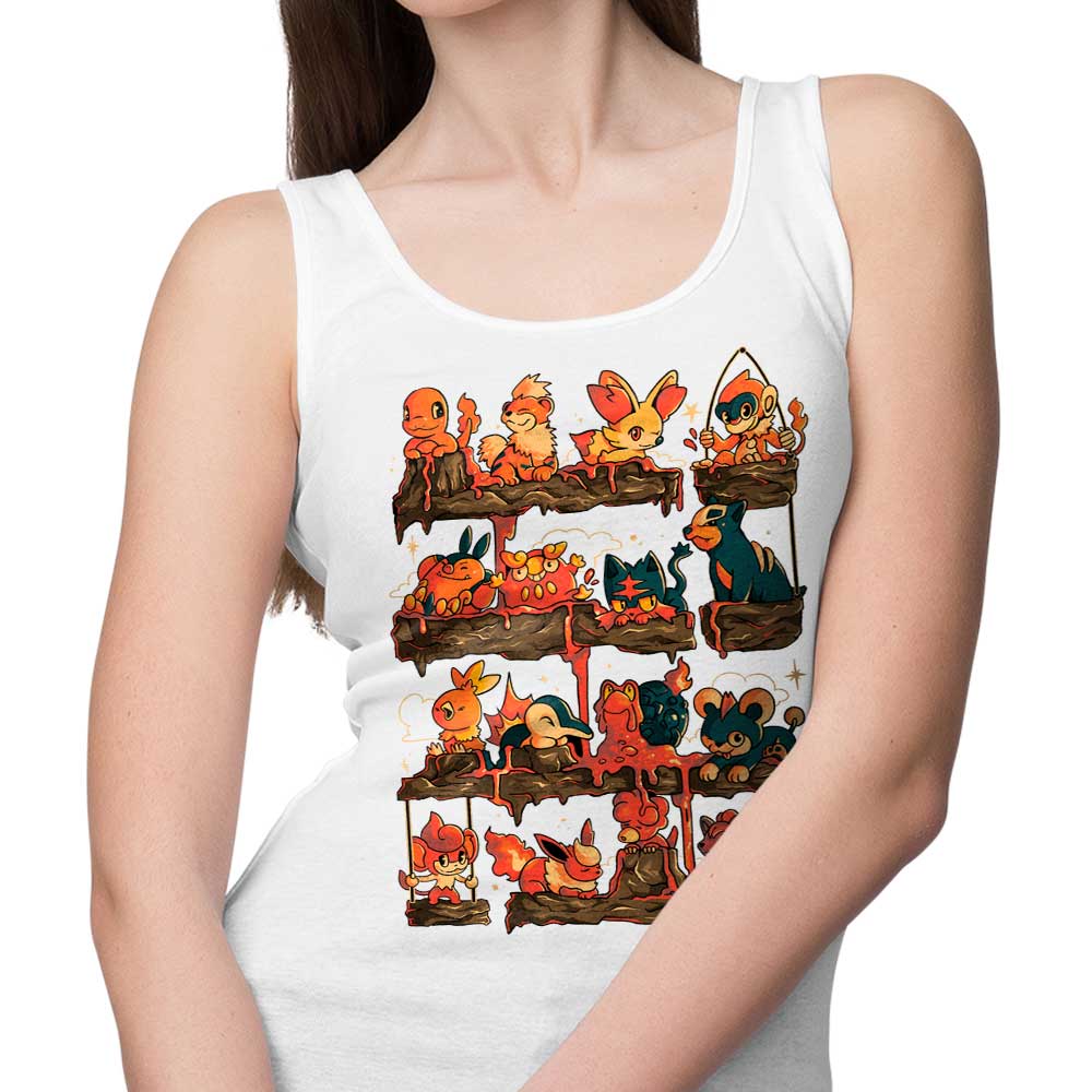 Stylish Fire Shelf Design Tank Top