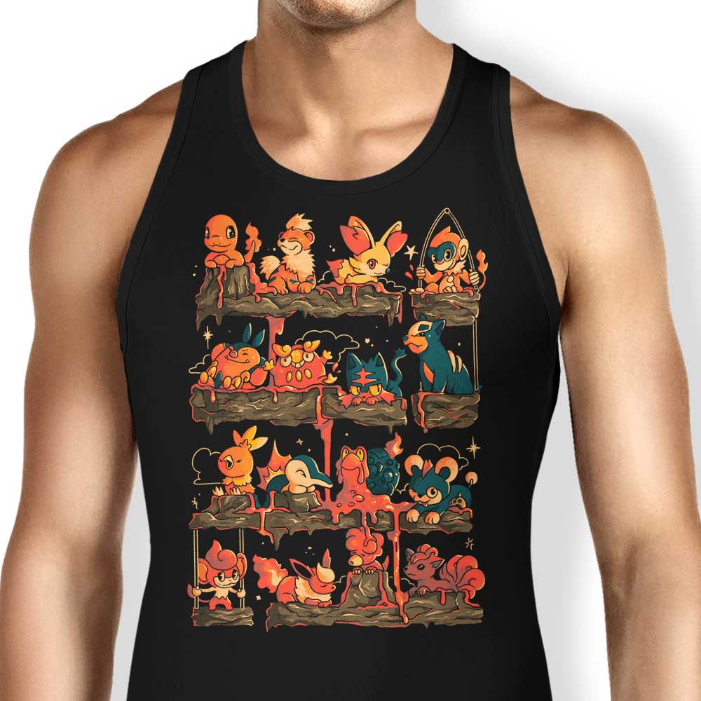 Stylish Fire Shelf Design Tank Top