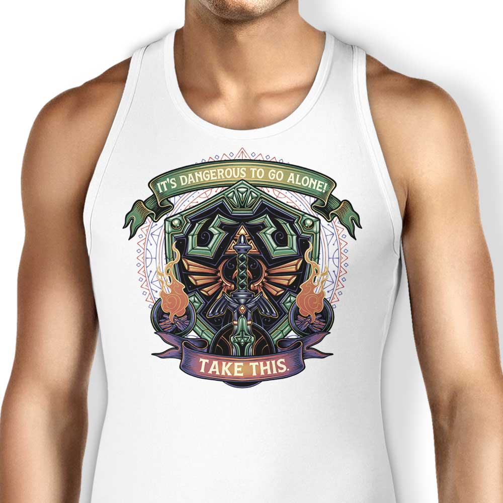 Cool Shield and Sword Design Tank Top for Trendy Wear