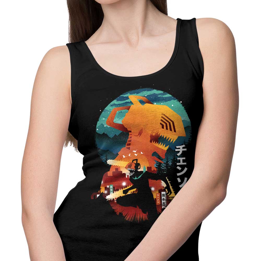 Dandingeroz Chainsaw Silhouette Comfortable Unisex and Women's Tank Tops