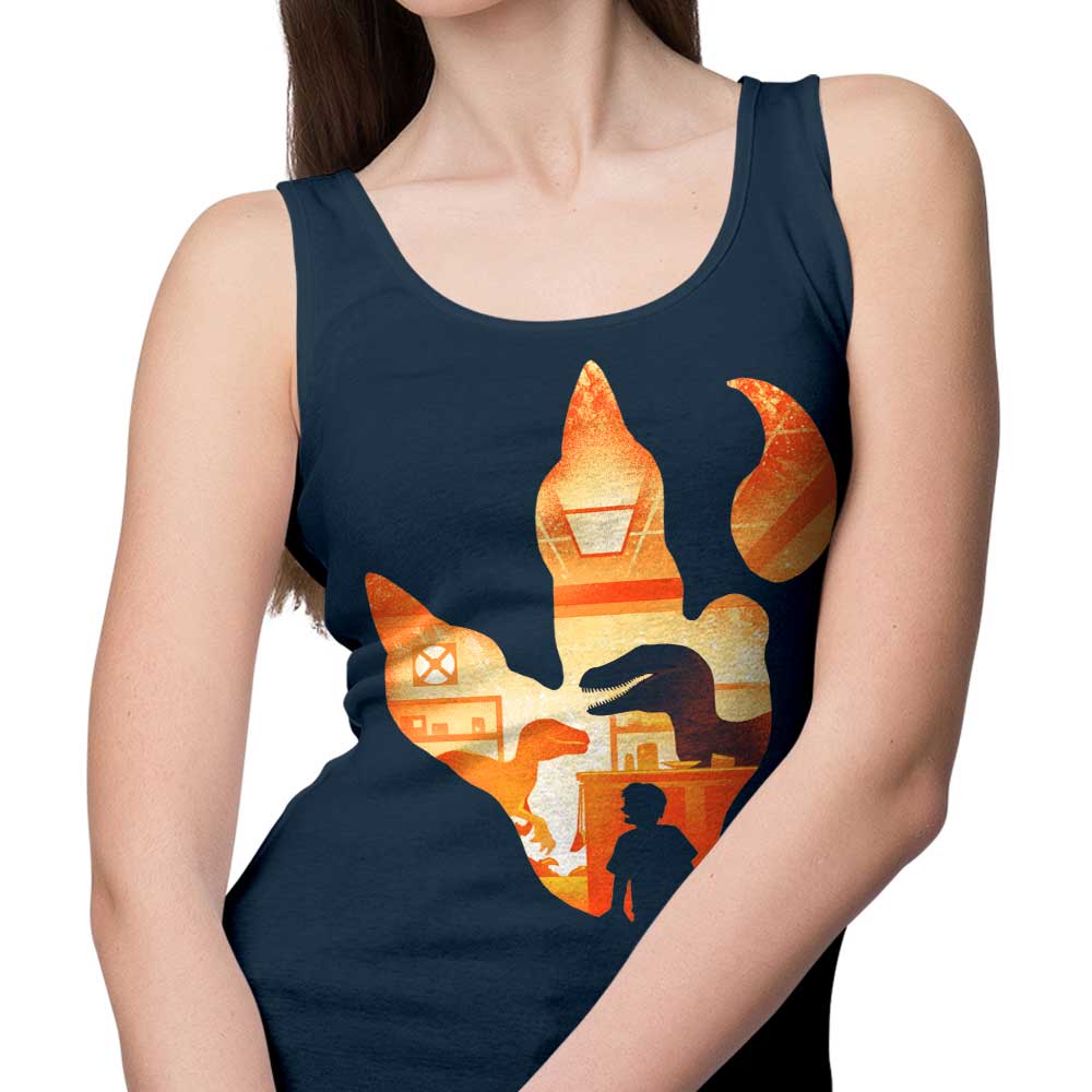 Alemaglia's Stylish Velociraptor Footprint Tank Top