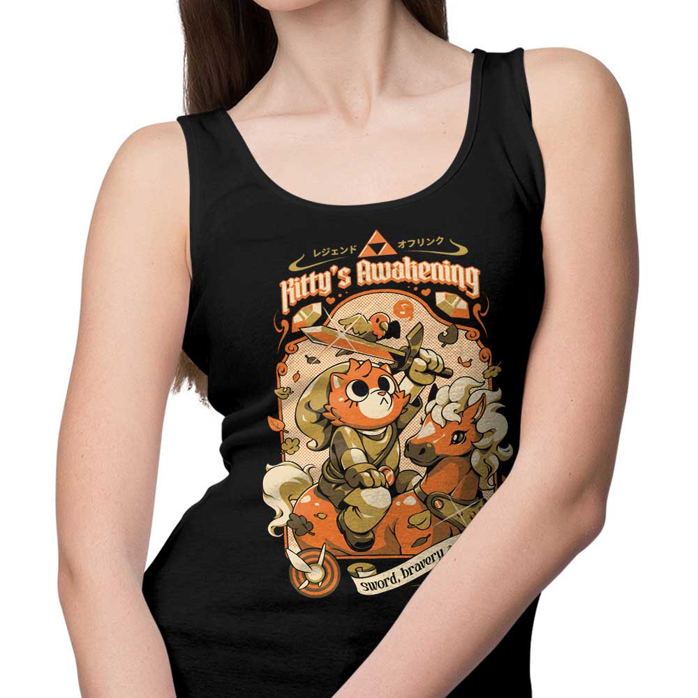 Ilustrata's Kitty's Awakening Unisex and Women's Fashionable Tank Tops