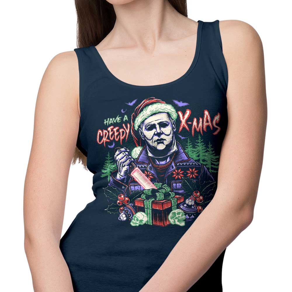 Creepy Christmas-themed Tank Top by Momma Gorilla