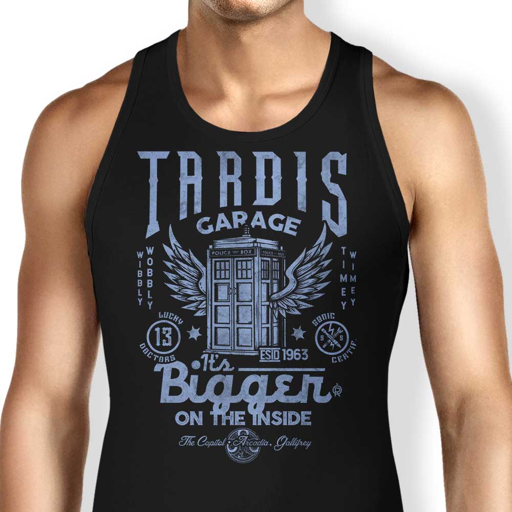 Tardis Garage Branded Tank Top for Fashion - Wearable Art
