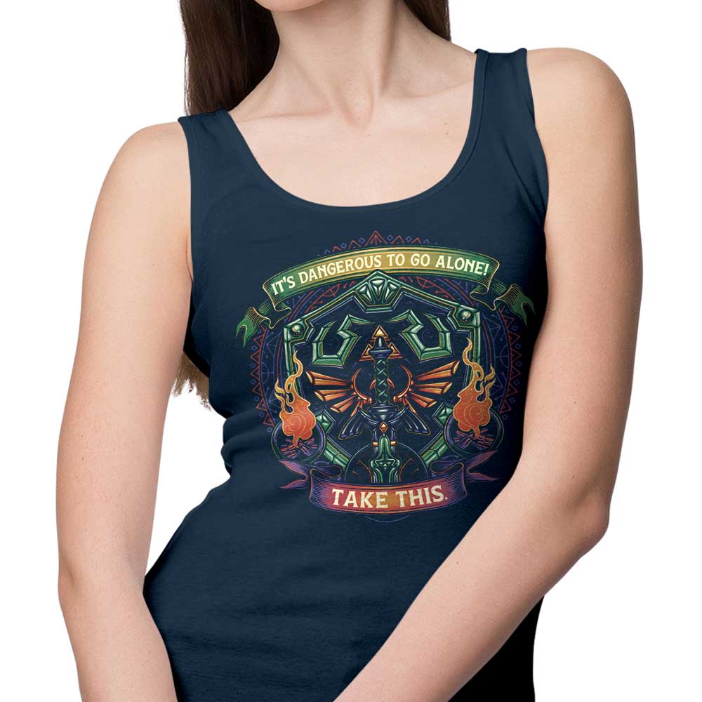 Cool Shield and Sword Design Tank Top for Trendy Wear