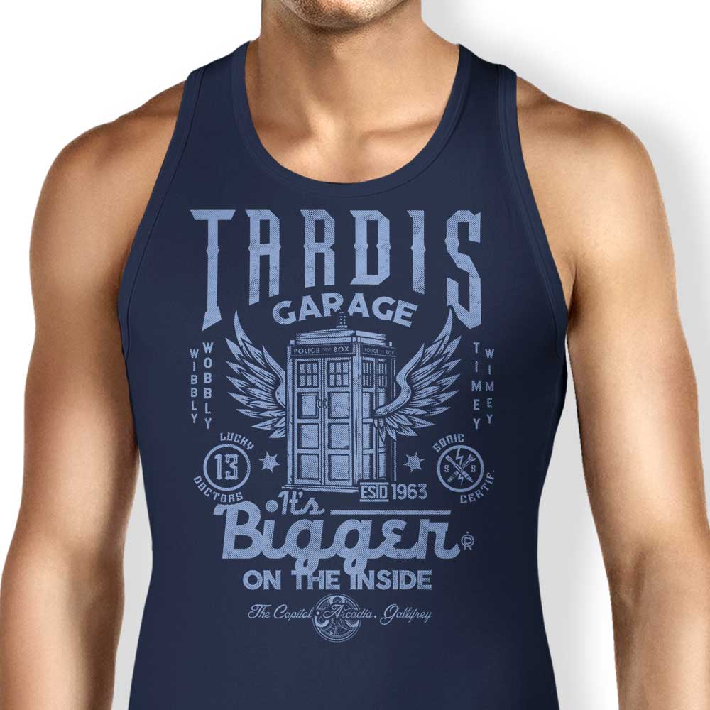 Tardis Garage Branded Tank Top for Fashion - Wearable Art
