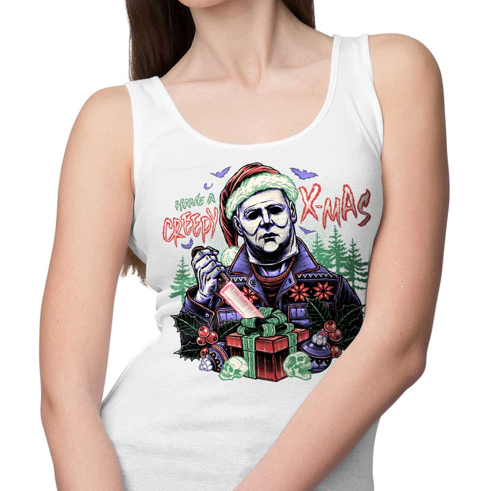 Creepy Christmas-themed Tank Top by Momma Gorilla