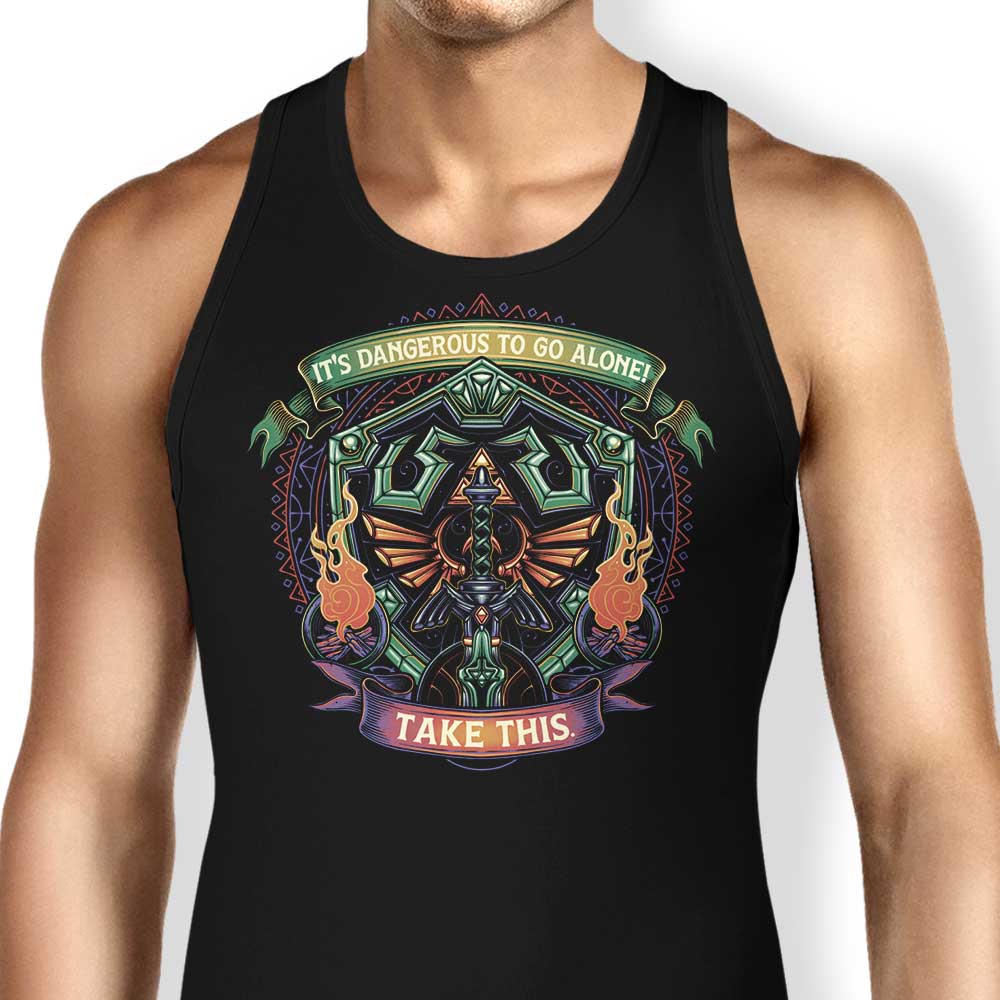 Cool Shield and Sword Design Tank Top for Trendy Wear