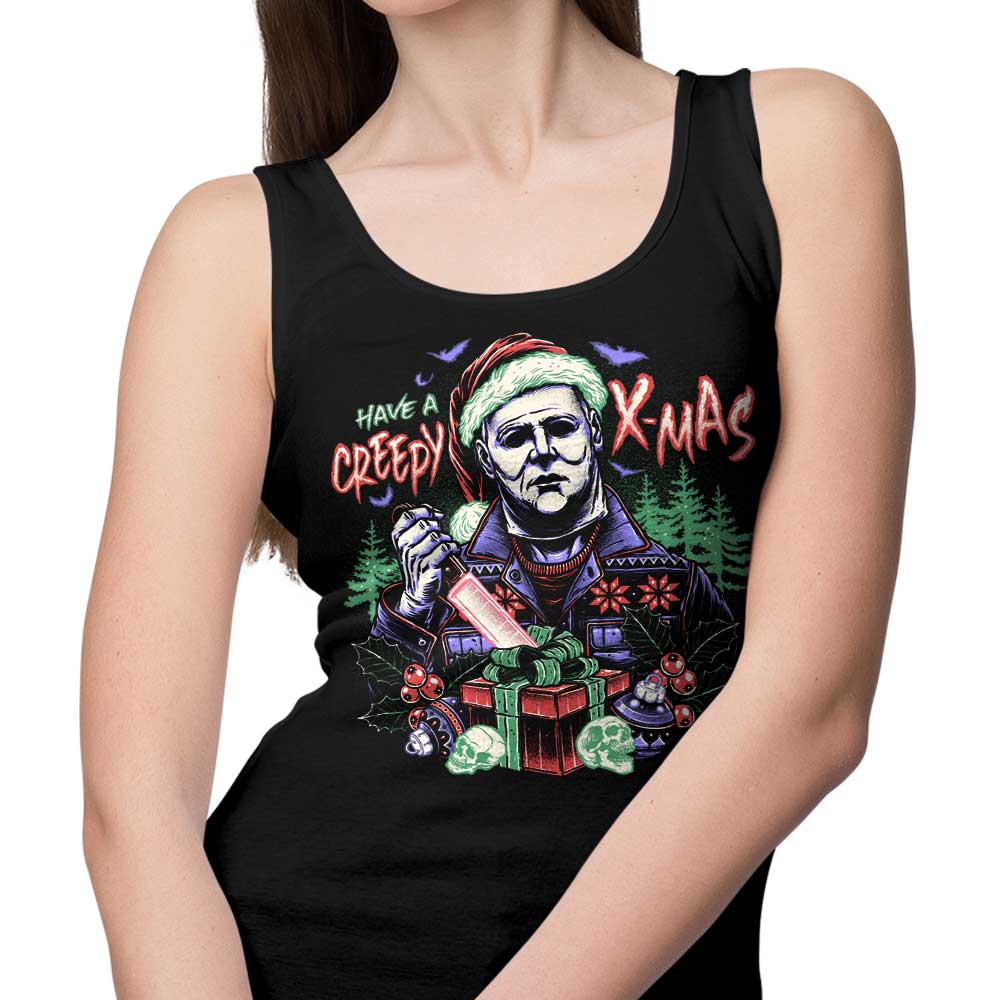 Creepy Christmas-themed Tank Top by Momma Gorilla