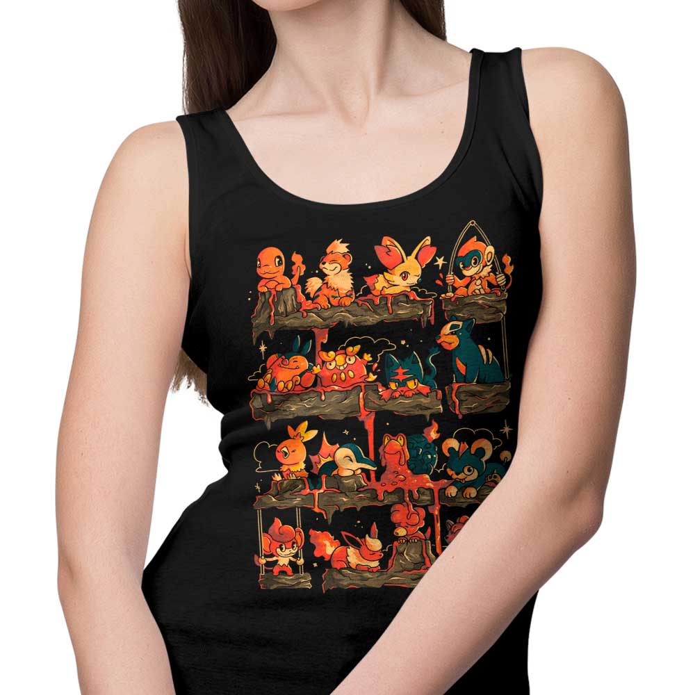 Stylish Fire Shelf Design Tank Top