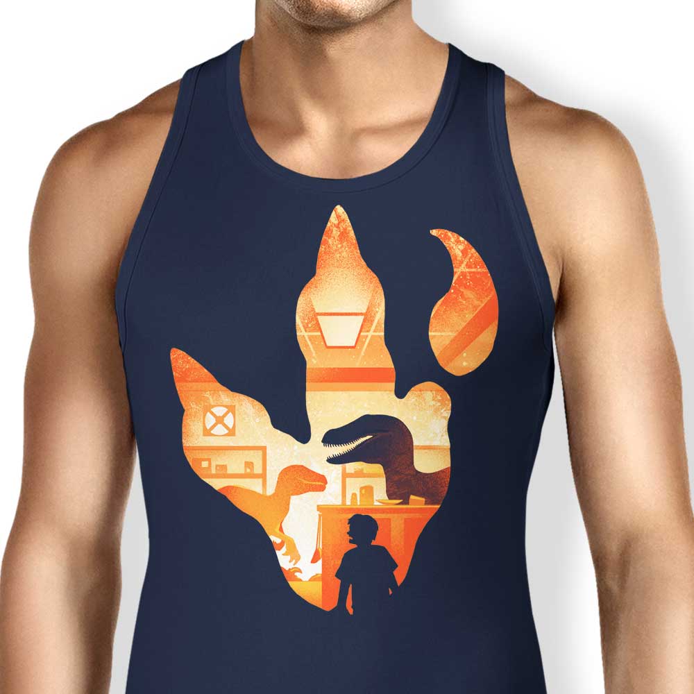 Alemaglia's Stylish Velociraptor Footprint Tank Top