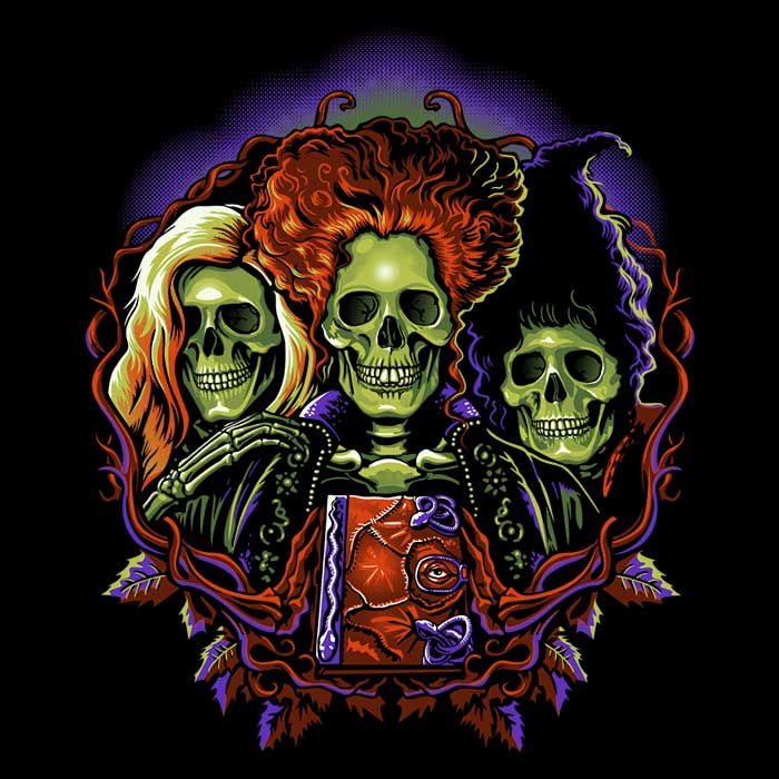 Spooky Witches Skulls Design Tank Tops for Men and Women
