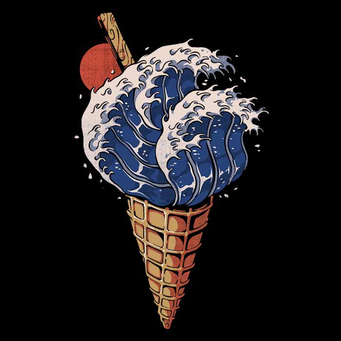 Ilustrata's Kanagawa Ice Cream Print Men's and Unisex Comfortable Lightweight Tank Top
