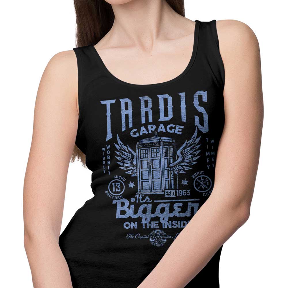 Tardis Garage Branded Tank Top for Fashion - Wearable Art