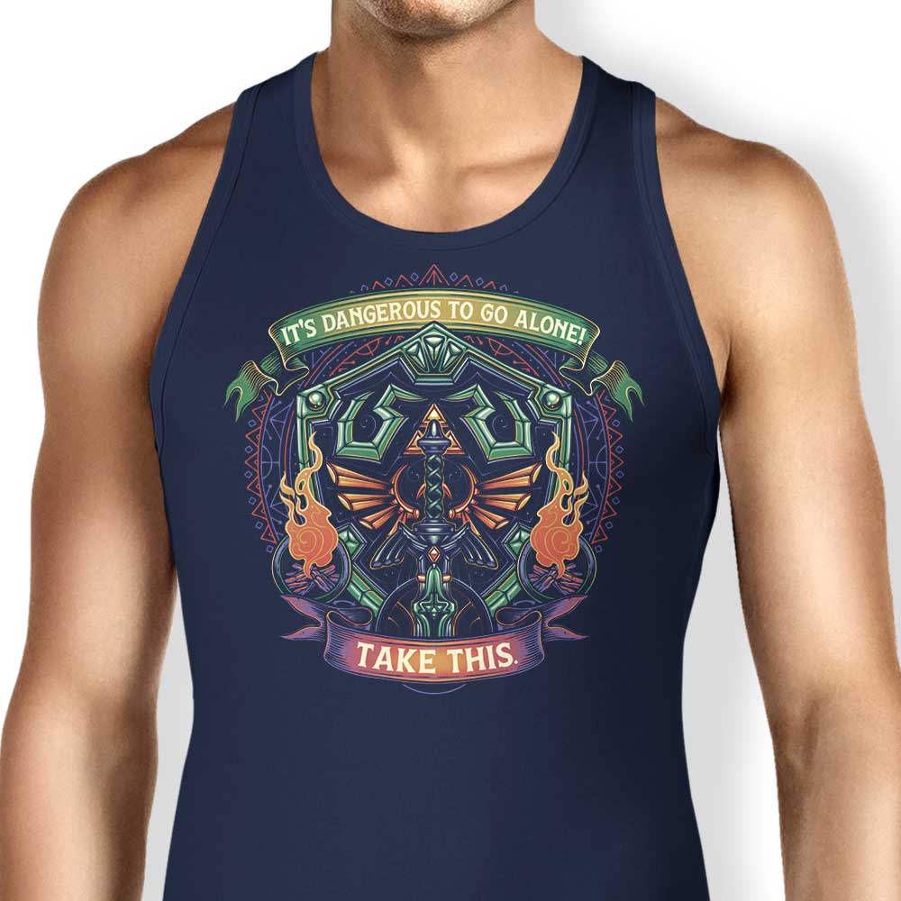 Cool Shield and Sword Design Tank Top for Trendy Wear