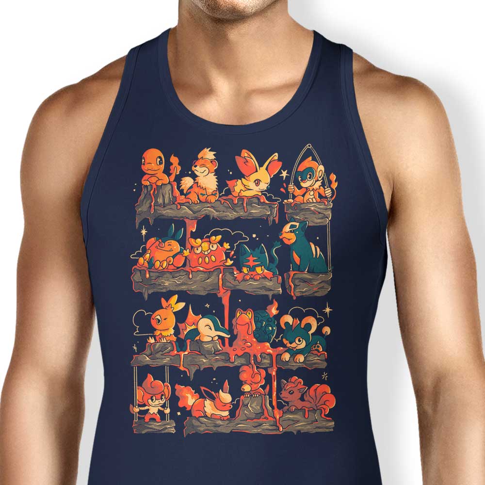 Stylish Fire Shelf Design Tank Top