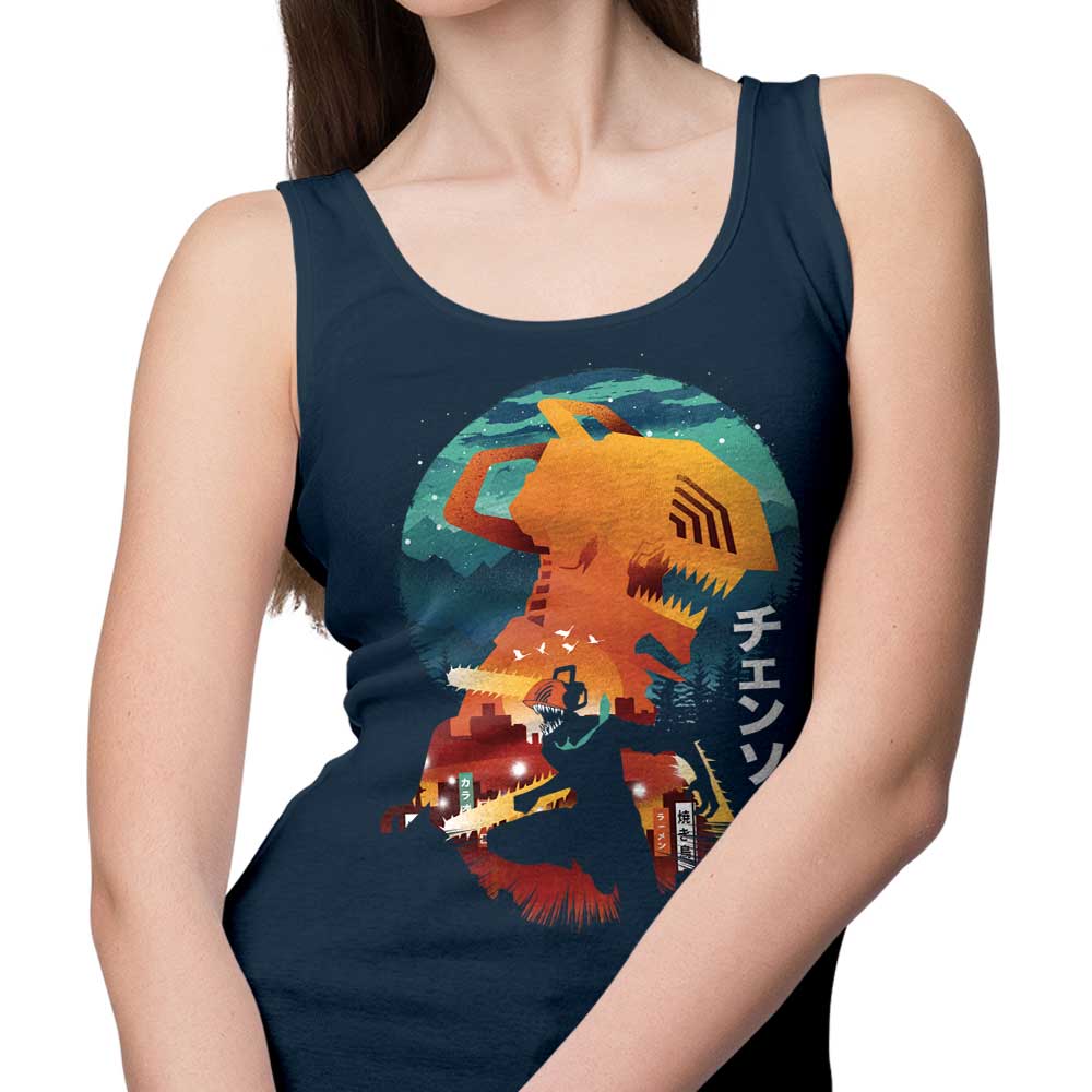 Dandingeroz Chainsaw Silhouette Comfortable Unisex and Women's Tank Tops