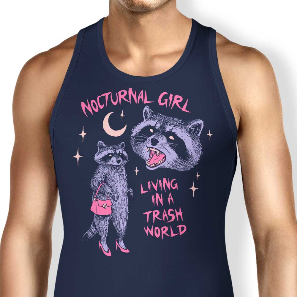 Comfy Nocturnal Girl Unisex and Women's Tank Tops